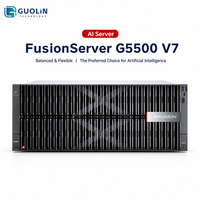 Server Pembelajaran Mendalam AI Intel Xeon Ganda dengan GPU Lebar Ganda 10 Unit, FusionServer G5500 V7 4U Original Baru