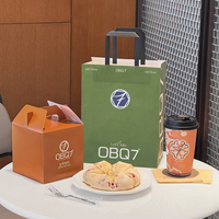 Boîte à gâteau en carton blanc biodégradable écologique personnalisée avec poignée pour l'emballage alimentaire à emporter