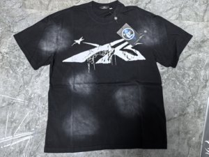 เสื้อยืดผู้ชาย Alxin Spot Goods Manufacturers แฟชั่นลำลอง ทรงหลวม ผ้าถัก แขนสั้น ผ้าฝ้าย 100% ลายพิมพ์วินเทจ Hell Star - Product Image 4
