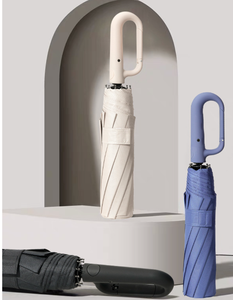 ร่มกันแดดขนาดใหญ่ 105 ซม. แบบพับสามตอน อัตโนมัติเต็มรูปแบบ พร้อมห่วงคล้องนิ้ว ดีไซน์คลาสสิก คุณภาพสูง ทนทานต่อสภาพอากาศ ป้องกันรังสียูวี - Product Image 2