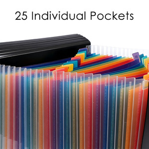 Cartella Portadocumenti Espandibile Foska con 12/25 Tasche, Organizzatore a Fisarmonica con Linguette Colorate per Esigenze di Archiviazione in Casa, Ufficio e Scuola - Product Image 3