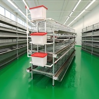 Cage à poulets de chair galvanisée épaissie, équipement d'élevage de poussins, cage à poussins à 4 niveaux à vendre