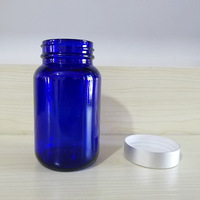 Bouteille capsule bleue 150CC prête à l'emploi, bouteille pour compléments alimentaires, bouteille à pilules, bouteille à bonbons, bouteille en verre compartimentée