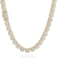 Collier personnalisé en argent sterling 925 avec chaîne tennis et chaîne cubaine, collier tendance pour couple