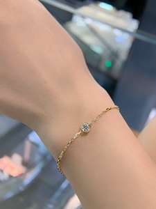 Xinfly 18K Solid Gold 0.41ctw Natural Diamond <b>Bubble</b> Bracelet | Bezel Set Diamond Charm Bracelet for Women | AU750 - Product Image 4