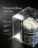 Klantgerichte aanpassing Eeuwige Bloem Ge conserveerde Witte Roos Cadeaubox voor Evenementendecoratie Kerstdag Valentijnsdag