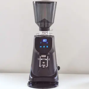 市販のコーヒーグラインダー64mmフラットバリ35オンスコーヒー豆、12調整可能な粉砕設定、420W、1360Rpm、黒