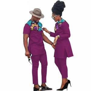 2025 <span class=keywords><strong>coppia</strong></span> africano abito cotone cera stampato camicie e pantaloni donne e uomini abiti da sposa tradizionali africani - Product Image 6