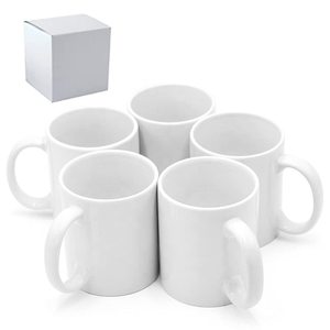 Mug en céramique moderne de 11 oz pour sublimation - vierge pour impression personnalisée, boîte cadeau incluse, compatible lave-vaisselle, cadeau d'affaires - Product Image 1