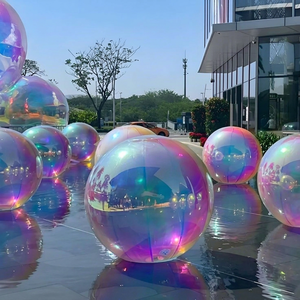 SMOOTH Custom Gold Silver 1ft to 10ft Big Inflatable Giant <b>Model</b> Reusable <b>Balloon</b> Wedding Shiny Mirror Ball for Outdoor Events - Product Image 1