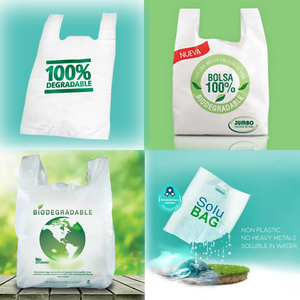 Compostable Cornstarch <b>PLA</b> PBAT Biodegradable T-Shirt PE Bioplastic Bags Carry Custom Eco Friendly Shopping Bags Exhibition - Product Image 2