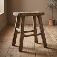 Tabouret et ottoman en bois antique pour salon
