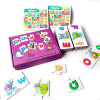 Jeu de mémoire d'appariement de lettres majuscules avec impression écologique Jouets pour bébés Cartoon Puzzles personnalisés Jeux de société