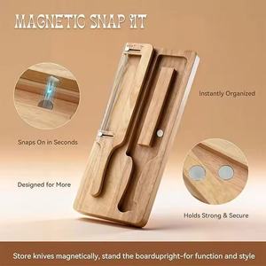 Wooden <b>Bread</b> Divider Set With Adjustable Curved <b>Knife</b> And Cutting Board For Baking 8-9.9 In Serrated Blade Polished Finish - Product Image 2