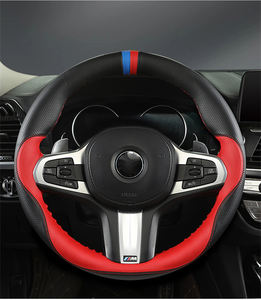 Housse de <span class=keywords><strong>volant</strong></span> de voiture en <span class=keywords><strong>cuir</strong></span> PU de haute qualité cousue à la main bricolage mince accessoire de protection respirant antidérapant - Product Image 3