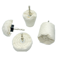 1/4 "alüminyum sap pamuk parlatma tekerleği mantar kafa araba parlatma pedleri ile 4 konik sütun aracı Set
