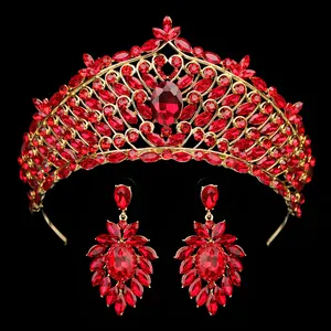 Accessori per capelli barocchi con strass da sposa squisito diamante scintillante grandi corone di lusso all'ingrosso corone per regine