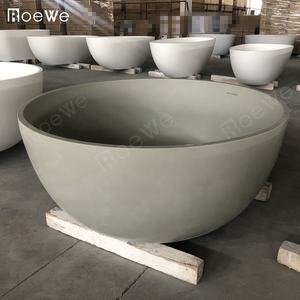 Hotel Badkamer Gegoten Massief Oppervlak Bad Grote Kunststeen Hars Badkuip Rond Vrijstaand Composiet Stenen Bad - Product Image 6