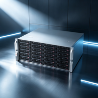 Server Penyimpanan Rak JUMSoft 4U dengan 24x 3.5" Hot-Swap Bays, PSU 900W, Kompatibel dengan 216BE1C-R920LPB, Tersedia