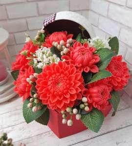 Khuôn silicon 3D hoa Dahlia thủ công làm nến, đất sét, nhựa <span class=keywords><strong>resin</strong></span>, làm xà phòng, làm quà Giáng sinh. Đơn hàng tối thiểu 3 cái. - Product Image 6