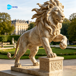 Estatua de León de Mármol Personalizada y <span class=keywords><strong>Escultura</strong></span> Decorativa Majestuosa para Jardín - Product Image 6
