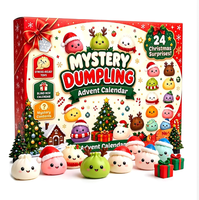 Calendrier de l'Avent Squishies de Noël en Stock – 24 Mini Jouets Sensoriels Anti-Stress – Compte à Rebours de Noël – Cadeau Surprise pour Fête