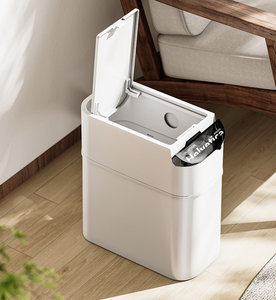 <span class=keywords><strong>Cubo</strong></span> de <span class=keywords><strong>basura</strong></span> de pie para el hogar con diseño de hendidura estrecha de plástico grande de 15L al por mayor con tapa elástica para baño, sala de estar y dormitorio - Product Image 6