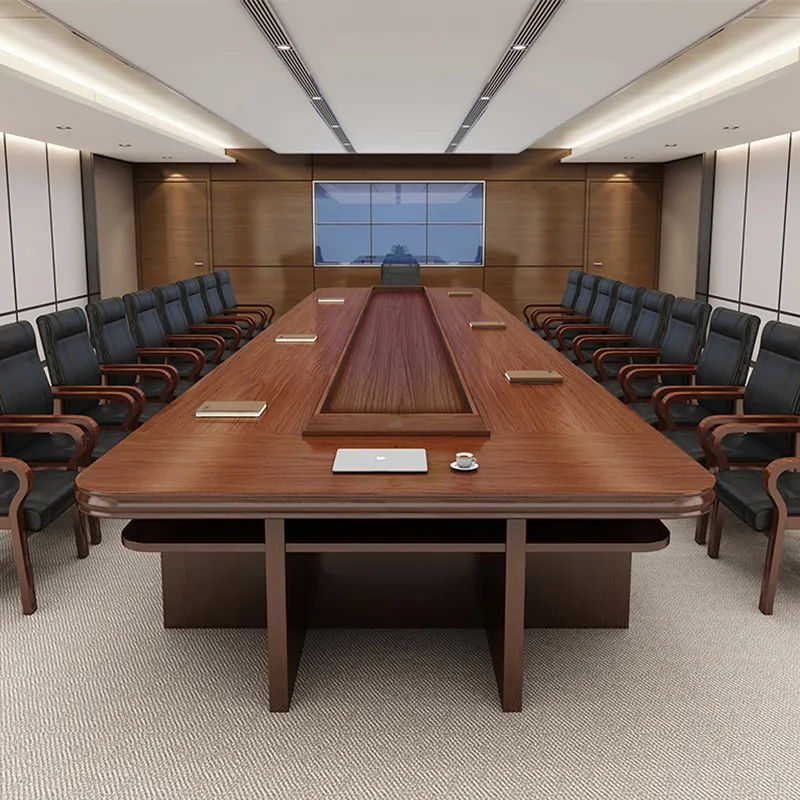 2024 Modern Office Furniture Wooden Office Conference Table with mahogany for Office Meeting Room