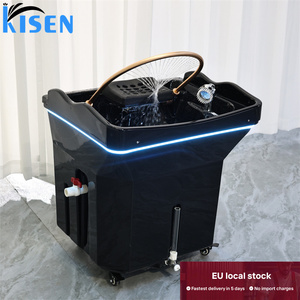 KISEN Stock UE Bac de lavage et de massage capillaire portable pour salon de coiffure, avec réservoir de 60L - Product Image 2