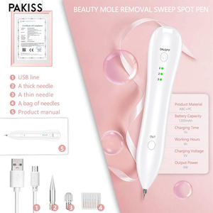 PAKISS 3-Level Adjustable Mole Removal <b>Pen</b>, USB Rechargeable Spot <b>Eraser</b> with 2 Interchangeable Needles - Product Image 1