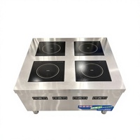 Cuisinière à induction professionnelle à quatre brûleurs pour plats en terre cuite, four de cuisson multi-têtes pour cuisine de restauration