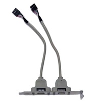 Kabel Ekstensi Motherboard USB 2.0 Twin Port Backplate dengan Pelindung Foil PVC, 5 Pin, Berlapis Emas, Garansi 12 Bulan