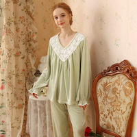 Pyjama Doux en Corail Style Princesse Arabe Marocain Quatre Saisons pour Filles, en Polyester/Spandex, Couleurs et Tailles Personnalisables