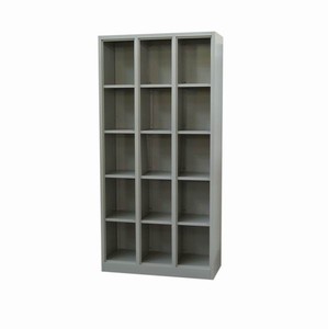 Armoire de rangement moderne en acier avec porte et 15 étagères ouvertes pour l'affichage de jouets et de livres, idéale pour les écoles et les gymnases - Product Image 2