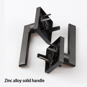 SENHOヘビーデューティ黒玄関ドアハンドルロックレバースクエアパッセージレバー3キーシリンダー用 - Product Image 4