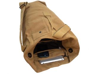 Large Capacity Travel Climbing Bag Tactical Duffel Bag <b>Top</b> <b>Load</b> Double Strap Canvas Backpack - Product Image 3