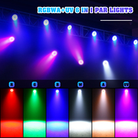 Luz Par LED RGBWA UV 6 en 1 de 200W con efecto arcoíris de mezcla infinita, 18x10W, control DMX, para DJ, bodas y escenarios