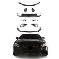 Kit de carrosserie en carbone sec de style B pour classe S coupé W217 C217 14-21 mise à niveau ancien à nouveau couvercle de ventilation d'aile de diffuseur arrière de lèvre de pare-chocs avant