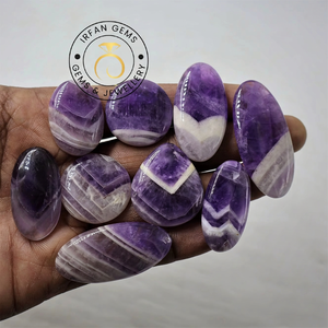 Lot en gros de cabochons en améthyste dentelle, vendus au poids, avec différentes formes et tailles, utilisés pour la fabrication de bijoux, pierre améthyste dentelle - Product Image 2