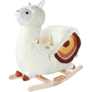 Alpaga blanc Animal en peluche à <span class=keywords><strong>bascule</strong></span> jouets cheval d'équitation en bois enfants cheval à <span class=keywords><strong>bascule</strong></span> - Product Image 5