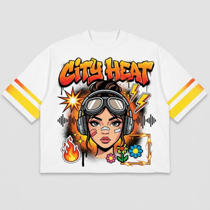 เสื้อยืดโอเวอร์ไซส์ทรงบ็อกซี่ ผ้าคอตตอนหนา 300GSM ซักย้อมสีแบบแอซิดวอช พิมพ์ลายกราฟิก สไตล์สตรีทแวร์ สำหรับผู้ชาย แบบสั่งทำ B2B - Product Image 2