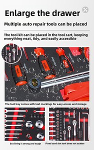 Ensemble d'outils à main combinés en acier au carbone de 158 pièces avec porte-outils EVA pour l'entretien mécanique et la réparation automobile - Product Image 5