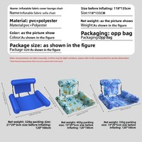 Transfrontalier, En stock : Couverture en tissu pour lit flottant aquatique, Fauteuil inclinable, Bateau gonflable pour piscine, Chaise longue aquatique, Flotteur en PVC