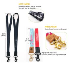 Hot Selling High Quality Sublimation Printing Leather <b>Polyester</b> <b>Lanyards</b> - Product Image 2