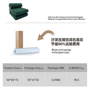 AOMISI <span class=keywords><strong>CASA</strong></span> Compression Emballage Portable Canapé-Lit Confortable Moderne Polyvalent Blanc Rembourré Paresseux <span class=keywords><strong>Chaise</strong></span> Pour La Maison Intérieur - Product Image 3