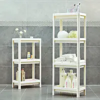Étagère de rangement de salle de bain à deux niveaux, en PP, affichage au sol, organisateur de cuisine, blanc, vente directe