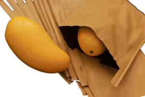 Aangepaste milieuvriendelijke wasbehandelde papierrolhandgreep waterdicht reliëf/onderdrukking 56gsm voor landbouw fruitzakken teelt - Product Image 4