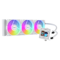 Refroidisseur liquide pour jeux COOLLEO ICE CORE VISION 360 WH ARGB à roulement fluide pour boîtier d'ordinateur Intel LGA115X/1200/1700/1851 AM4/AM5