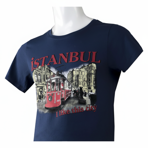เสื้อเชิ้ตผู้ชายสีน้ำเงินอิสตันบูล ระบายอากาศได้ดี ปักลายลำลอง ผ้าฝ้าย 100% คุณภาพสูง ตักซิม - Product Image 2