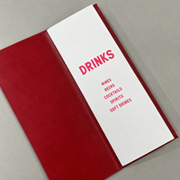 Menu personnalisé en cuir PU avec logo en feuille d'or gaufrée, dossier de menu pliable en cuir rigide pour bar et restaurant